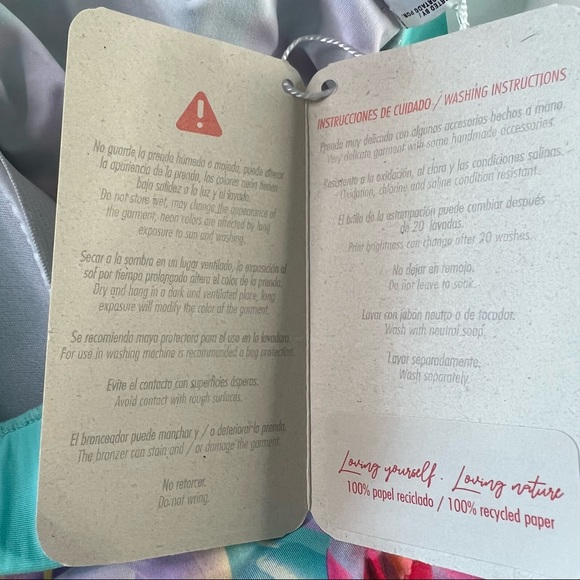 NEW PHAX Blue Floral Tank Top Swim Suit Top Size Medium - Picture 6 of 9